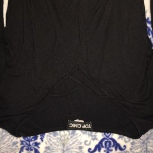 Cross chest black long sleeve body suit